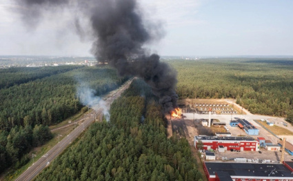 В Вильнюсе загорелись вагоны с газом
